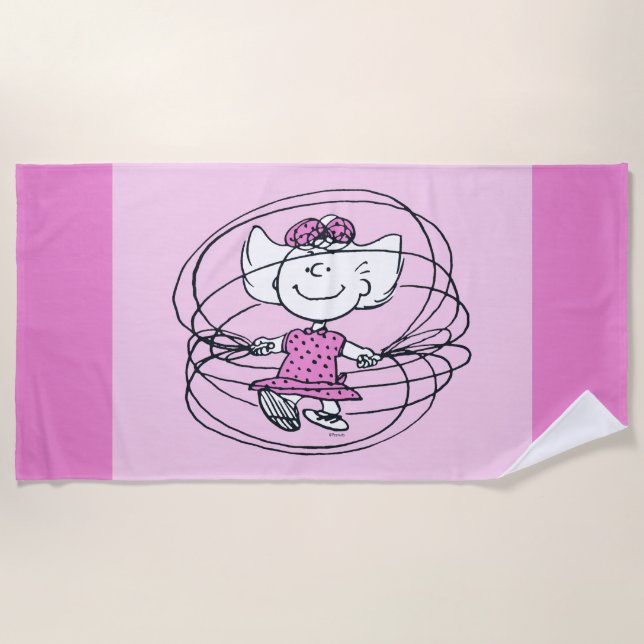Sally Playing Jump Rope Beach Towel (Front)