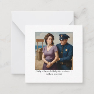 Sally sells seashells by the seashore card