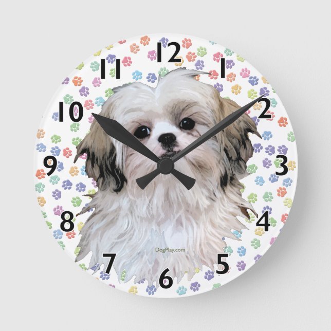 Sally Shih Tzu Round Clock (Front)
