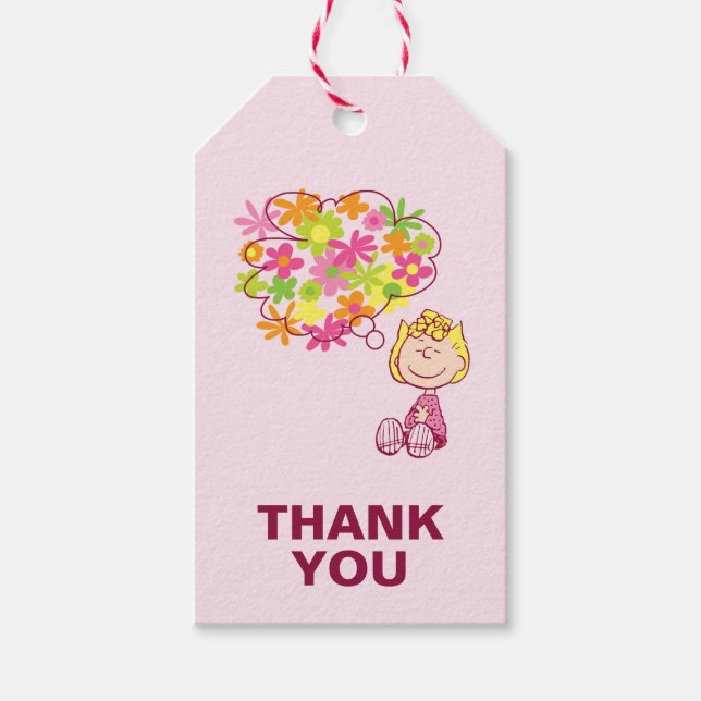 Sally Thinking of Flowers Gift Tags (Front)