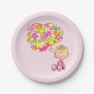 Sally Thinking of Flowers Paper Plate