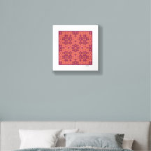 salmon and fuchsia Hitomezashi geometric tile