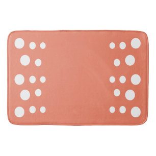 Salmon and white Modern Bubbles Dots Bath Mat