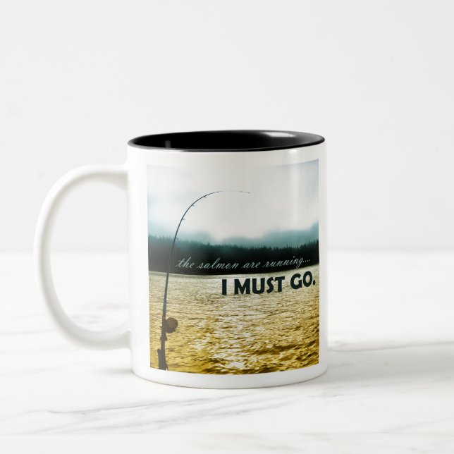 Salmon are Running Two-Tone Coffee Mug (Left)