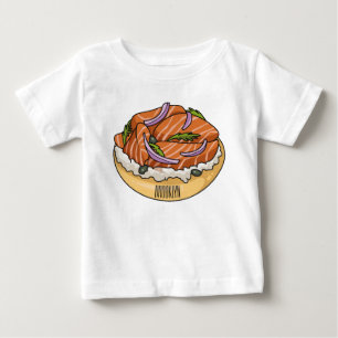 Salmon bagel cartoon illustration baby T-Shirt