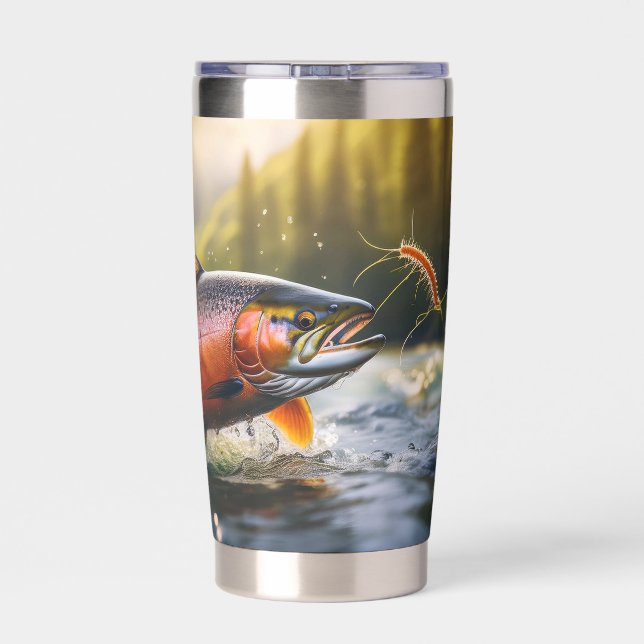 Salmon Breaking Surface For A Meal Insulated Tumbler (Back)