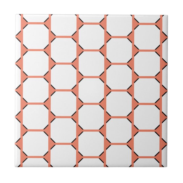 Salmon Ceramic Tile, Small (4.25" x 4.25") Tile (Front)