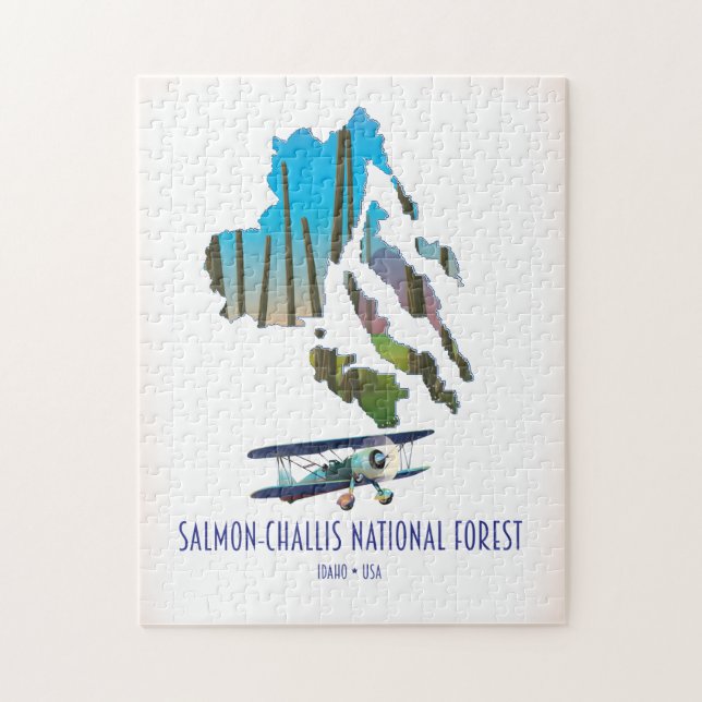 Salmon-Challis National Forest map Jigsaw Puzzle (Vertical)