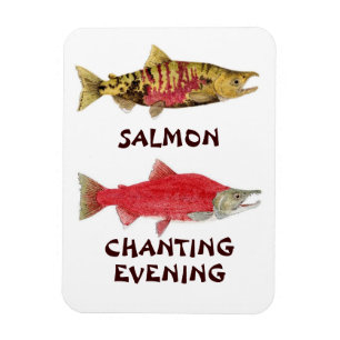 Salmon Chanting Evening Magnet