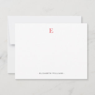 Salmon Colour Monogram Letter Personalized Card