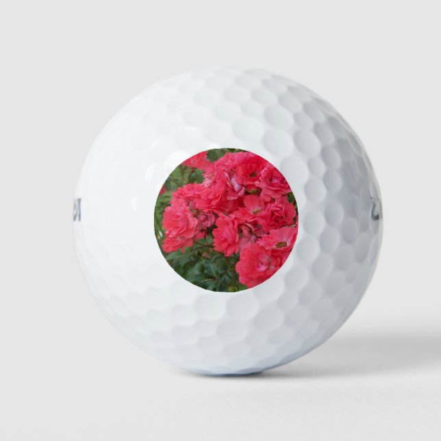 Salmon coloured roses golf balls (Front)