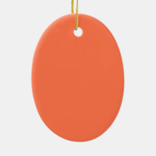 Salmon Coral Colour Accent Ready to Customize Ceramic Ornament