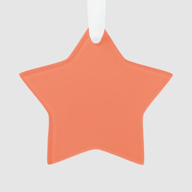 Salmon Coral Colour Accent Ready to Customize Ornament (Front)