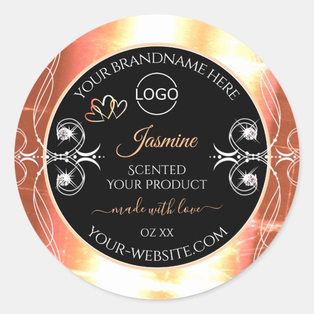 Salmon Cream Product Labels Jewels Black with Logo (Front)