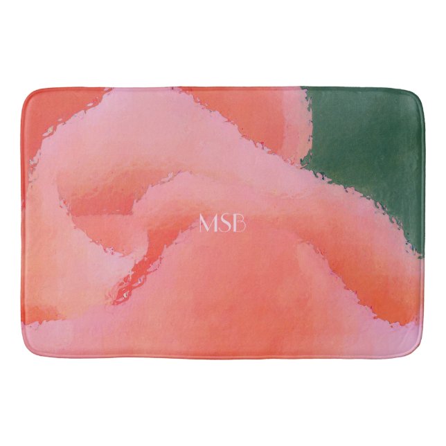 Salmon Curves and Folds Bath Mat (Front)
