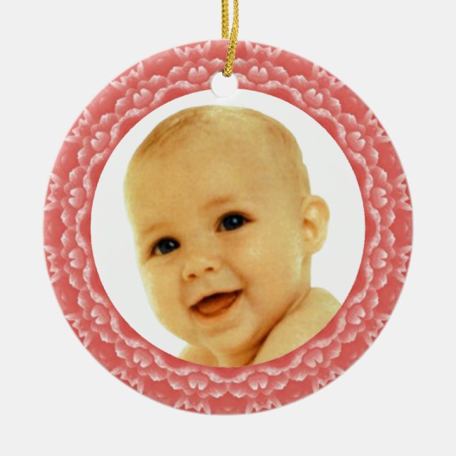 Salmon Deco Photo Frame Ornament (Front)