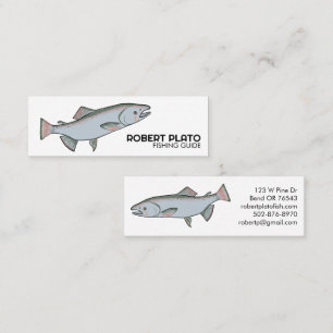 Salmon Fish Fishing Minimalist Unique Nature  Mini Business Card