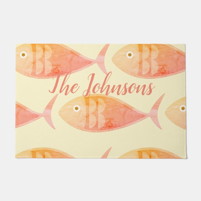 Salmon Fish Group Doormat (Front)
