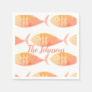 Salmon Fish Group Napkins