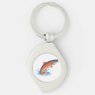 Salmon fish keychain