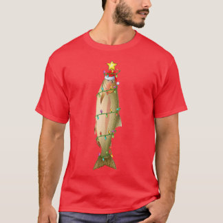 Salmon Fish Lighting Xmas Tree Matching Salmon Chr T-Shirt