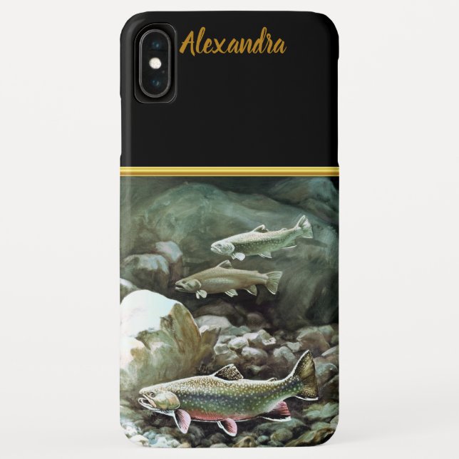 Salmon fish swimming under the water monogram Case-Mate iPhone case (Back)