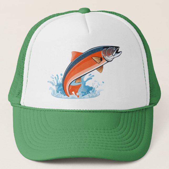 Salmon fish trucker hat (Front)