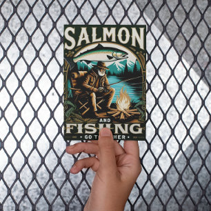 Salmon & Fishing: A Day By The Lake Postcard