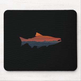 Salmon Fishing Nature Outdoor Hiking Camping Fishe Mouse Pad
