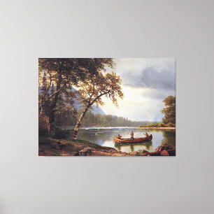 Salmon Fishing on the Cascapediac Albert Bierstadt Canvas Print