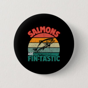 Salmon Fishing Shirt Fisherman Fish Fishing Salmon 2 Inch Round Button