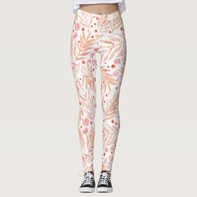 Salmon Foliage Leggings (Front)
