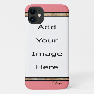 Salmon & Gold Gem Border iPhone 11 Case