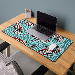 Salmon Haida Art Spirit Pacific Northwest Native Desk Mat