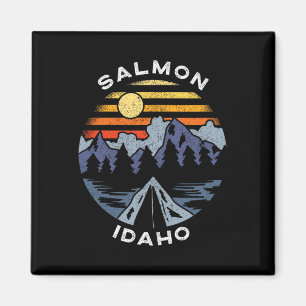 Salmon Idaho Mountains Vacation Camping Souvenir Magnet