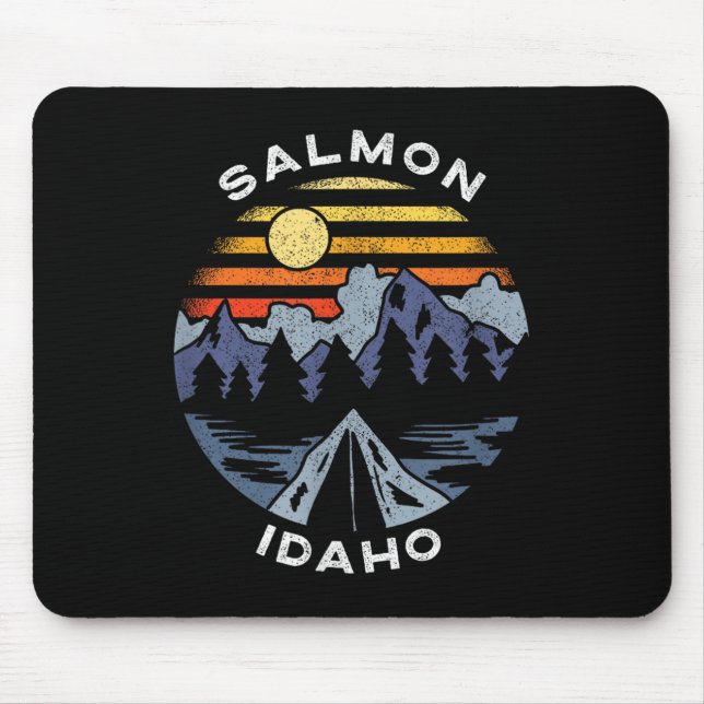 Salmon Idaho Mountains Vacation Camping Souvenir  Mouse Pad (Front)