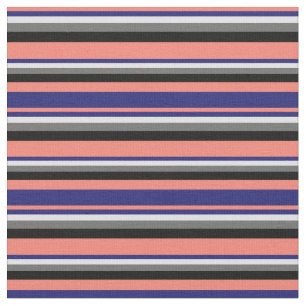Salmon, Midnight Blue, Lavender, Dim Grey & Black Fabric