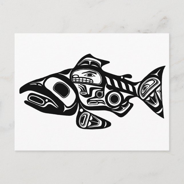 Salmon Native American Design Postcard (Front)