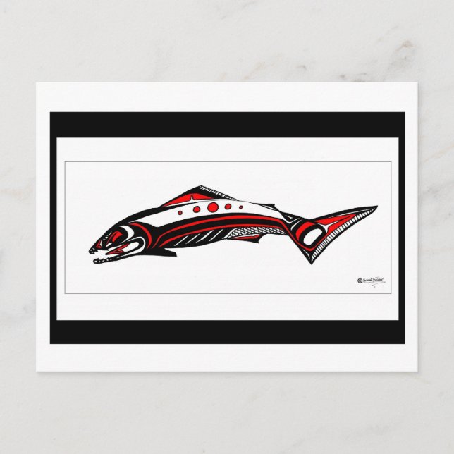 Salmon Native art Postcard (Front)