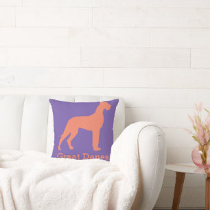 Salmon Natural Great Dane Throw Pillow