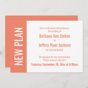Salmon New Plan, Postponed Wedding Update Card