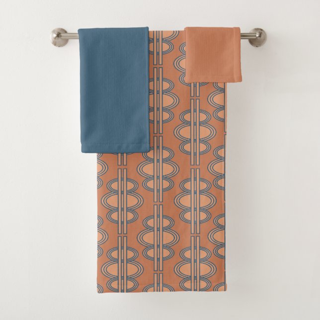 Salmon Oval Chains  Bath Towel Set (Insitu)