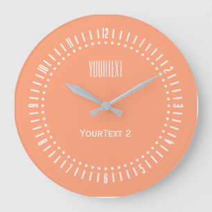 Salmon Pin Accent Colour to Personalize on Large Clock
