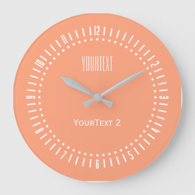 Salmon Pin Accent Colour to Personalize on Large Clock (Front)