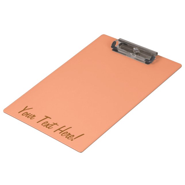 Salmon Pink colour accent customizable Clipboard (Angled)