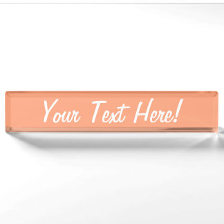 Salmon Pink colour accent customizable Nameplate