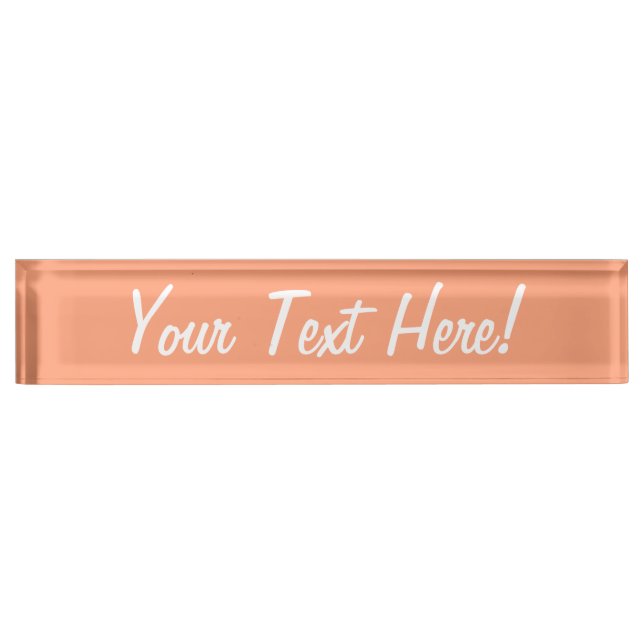 Salmon Pink colour accent customizable Nameplate (Front)