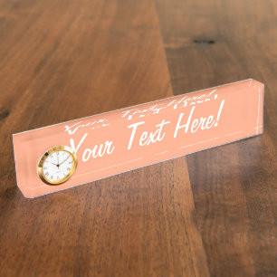 Salmon Pink colour accent customizable Nameplate
