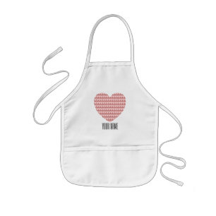 Salmon Pink Deer Heart Personalized Name Kids Apron