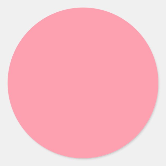 Salmon Pink Designer Solid Colour Classic Round Sticker (Front)
